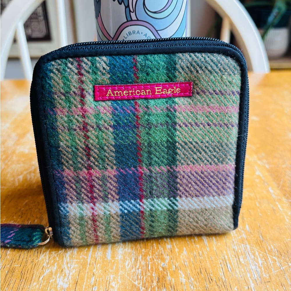 American Eagle Outfitters  Vintage Tartan Wallet - Green and Pink - Picture 6 of 6
